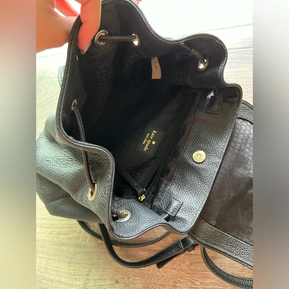 Kate Spade Black Cinch Backpack
